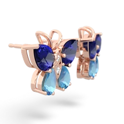 Lab Sapphire Butterfly 14K Rose Gold earrings E2215