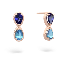 Lab Sapphire Infinity 14K Rose Gold earrings E5050