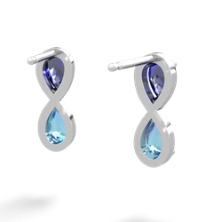 Lab Sapphire Infinity 14K White Gold earrings E5050