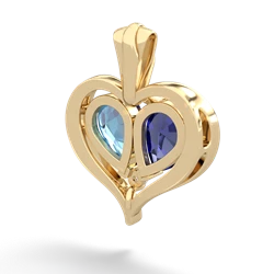 Lab Sapphire Two Become One 14K Yellow Gold pendant P5330