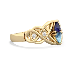 Lab Sapphire Keepsake Celtic Knot 14K Yellow Gold ring R5300