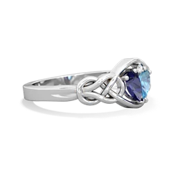 Lab Sapphire Celtic Love Knot 14K White Gold ring R5420