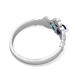 Lab Sapphire 'Our Heart' Claddagh 14K White Gold ring R2388