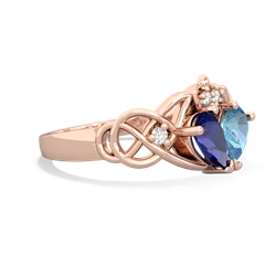 Lab Sapphire 'One Heart' Celtic Knot Claddagh 14K Rose Gold ring R5322