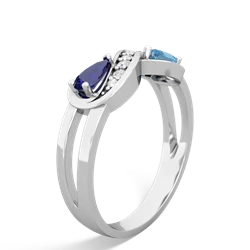 Lab Sapphire Diamond Infinity 14K White Gold ring R5390