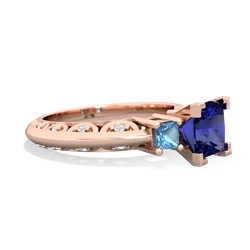 Lab Sapphire Eternal Embrace Engagement 14K Rose Gold ring C2001