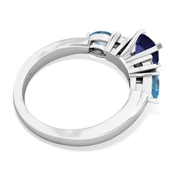 Lab Sapphire 6Mm Round Eternal Embrace Engagement 14K White Gold ring R2005