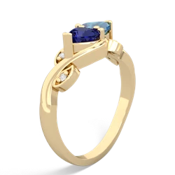 Lab Sapphire Floral Elegance 14K Yellow Gold ring R5790