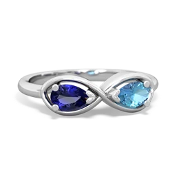 Lab Sapphire Infinity 14K White Gold ring R5050