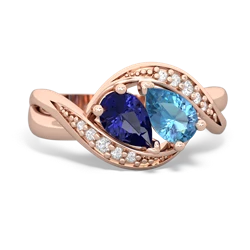 Lab Sapphire Summer Winds 14K Rose Gold ring R5342