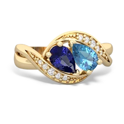 Lab Sapphire Summer Winds 14K Yellow Gold ring R5342