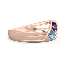 Lab Sapphire Men's Streamline 14K Rose Gold ring R0460