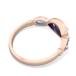 Lab Sapphire Milgrain Marquise 14K Rose Gold ring R5700