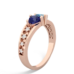 Lab Sapphire Heart To Heart 14K Rose Gold ring R3342