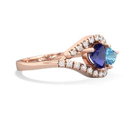 Lab Sapphire Mother And Child 14K Rose Gold ring R3010