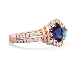 Lab Sapphire Art-Deco Keepsake 14K Rose Gold ring R5630