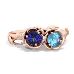 Lab Sapphire Rose Garden 14K Rose Gold ring R5510