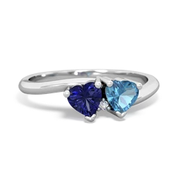 Lab Sapphire Sweethearts 14K White Gold ring R5260