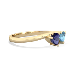 Lab Sapphire Sweethearts 14K Yellow Gold ring R5260