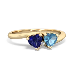 Lab Sapphire Sweethearts 14K Yellow Gold ring R5260