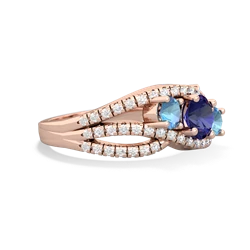 Lab Sapphire Three Stone Aurora 14K Rose Gold ring R3080