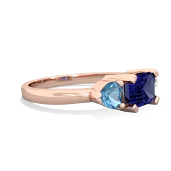 Lab Sapphire Three Stone 14K Rose Gold ring R5235