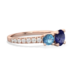 Lab Sapphire Pave Trellis 14K Rose Gold ring R5500