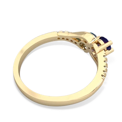 Lab Sapphire Infinity Pave Two Stone 14K Yellow Gold ring R5285