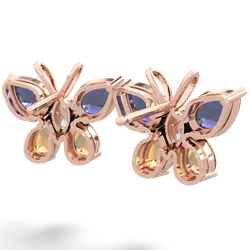 Lab Sapphire Butterfly 14K Rose Gold earrings E2215