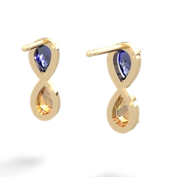 Lab Sapphire Infinity 14K Yellow Gold earrings E5050