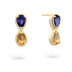 Lab Sapphire Infinity 14K Yellow Gold earrings E5050