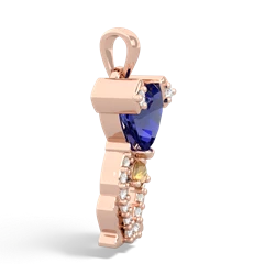 Lab Sapphire Puppy Love 14K Rose Gold pendant P5800