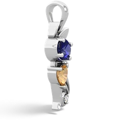 Lab Sapphire Kitten 14K White Gold pendant P5780