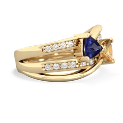 Lab Sapphire Bowtie 14K Yellow Gold ring R2360