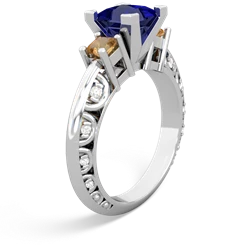 Lab Sapphire Eternal Embrace Engagement 14K White Gold ring C2001