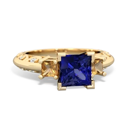 Lab Sapphire Eternal Embrace Engagement 14K Yellow Gold ring C2001