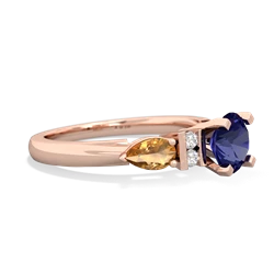 Lab Sapphire 6Mm Round Eternal Embrace Engagement 14K Rose Gold ring R2005