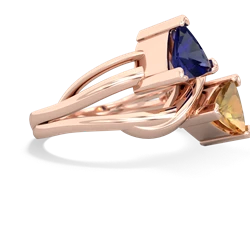 Lab Sapphire Split Band Swirl 14K Rose Gold ring R2341