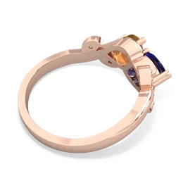 Lab Sapphire Floral Elegance 14K Rose Gold ring R5790