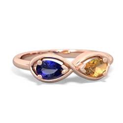 Lab Sapphire Infinity 14K Rose Gold ring R5050