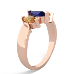Lab Sapphire Three Peeks 14K Rose Gold ring R2433