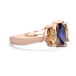 Lab Sapphire Three Peeks 14K Rose Gold ring R2433