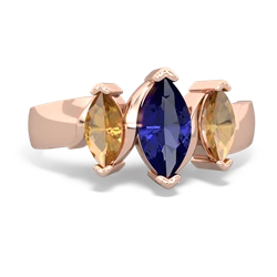 Lab Sapphire Three Peeks 14K Rose Gold ring R2433