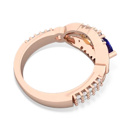 Lab Sapphire Sparkling Celtic Knot 14K Rose Gold ring R2645