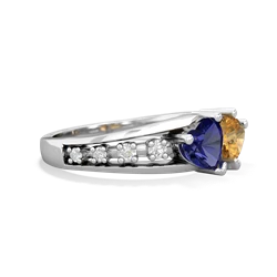 Lab Sapphire Heart To Heart 14K White Gold ring R3342