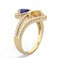 Lab Sapphire Diamond Dazzler 14K Yellow Gold ring R3000