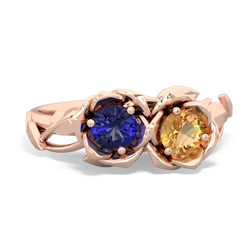 Lab Sapphire Rose Garden 14K Rose Gold ring R5510