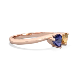 Lab Sapphire Sweethearts 14K Rose Gold ring R5260