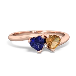 Lab Sapphire Sweethearts 14K Rose Gold ring R5260