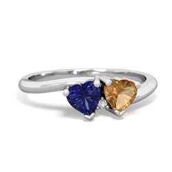 Lab Sapphire Sweethearts 14K White Gold ring R5260